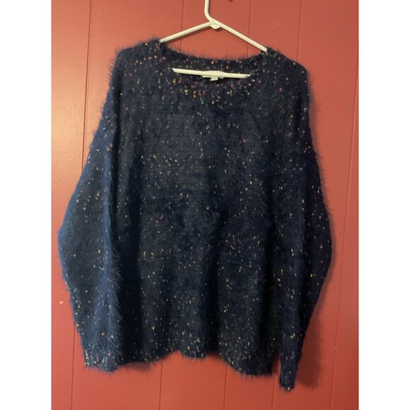NEW Davi & Dani Size Large Blue Fuzzy Sweater - Picture 6 of 13